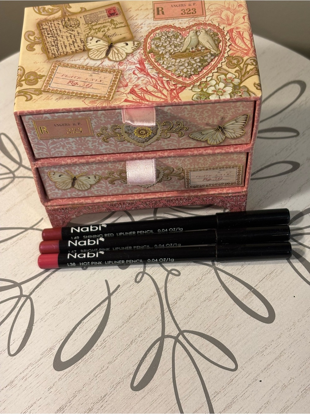 Nabi Lip Liner Trio — Hot Pink, Bright Pink, Shining Red